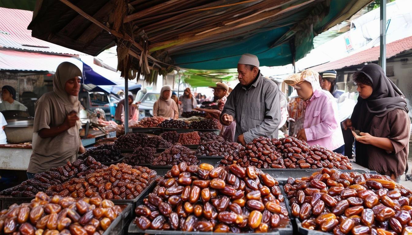 Muslim people who selling date in Indonesia